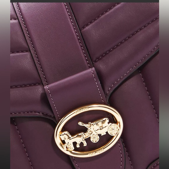 Coach C2803 Georgie Saddle Bag With Quilting Boysenberry - Picture 3 of 8